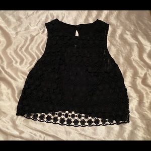 Black Crochet Crop Top